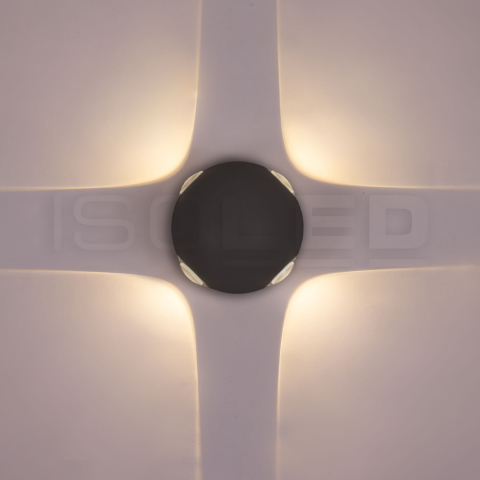 Balkonbeleuchtung, Terrassenbeleuchtung, Eingangstürbeleuchtung, Fassadenbeleuchtung, LED Aussen Wandleuchte, Schwarz, Aluminium, IP54, Rund, 11 cm Ø