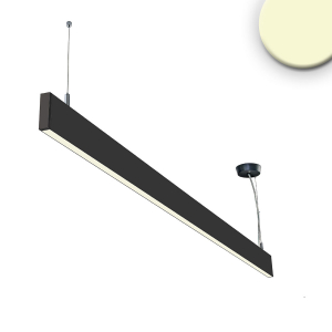 Arbeitsbeleuchtung, Bürobeleuchtung, Konferenzraumbeleuchtung, LED Pendelleuchte, Schwarz, Aluminium, Linear, Up&Down, IP42, 120 cm Länge, Seminarraumbeleuchtung, Besprechungsraumbeleuchtung, Vorlesesaalbeleuchtung, Verkaufsbeleuchtung, Showroombeleuchtung