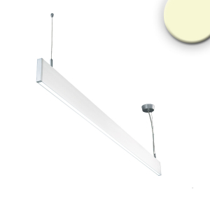 Bürobeleuchtung, Konferenzraumbeleuchtung, Verwaltungsgebäudebeleuchtung, Showroombeleuchtung, LED Pendelleuchte, Weiß, Aluminium, Linear, 3000K, IP42, 60 cm Länge, Arbeitsplatzbeleuchtung, Schreibtischbeleuchtung