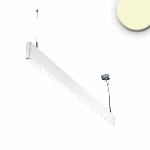 Bürobeleuchtung, Konferenzraumbeleuchtung, Verwaltungsgebäudebeleuchtung, Showroombeleuchtung, LED Pendelleuchte, Weiss, Aluminium, Linear, 3000K, IP42, 60 cm Länge, Arbeitsplatzbeleuchtung, Schreibtischbeleuchtung