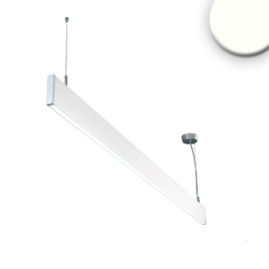 Bürobeleuchtung, Konferenzraumbeleuchtung, Praxisbeleuchtung LED Pendelleuchte, Aluminium, Weiss, Linear, Up-Down-Licht, IP42, 60 cm Länge, Rezeptionsbeleuchtung