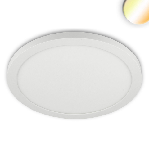 LED Einbauleuchte, Aufbauleuchte, Rund, Weiß, Farbwechsler, IP44, 29 cm Ø, Schulbeleuchtung, Cafébeleuchtung, Praxis Deckeneinbaustrahler, Wartezimmereinbauleuchte, Korridorbeleuchtung, Treppenhausbeleuchtung, Balkon Deckenleuchte, Verandadeckenleuchte, Terrassendeckenlicht