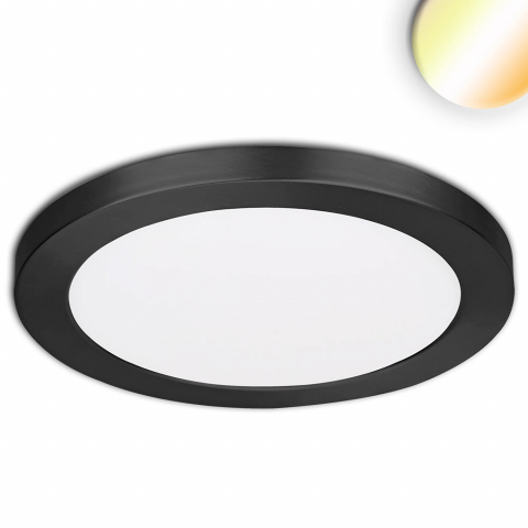 LED Aussen Einbauleuchte, Aufbauleuchte, Flach, ColorSwitch, CCT, IP44, 29 cm Ø