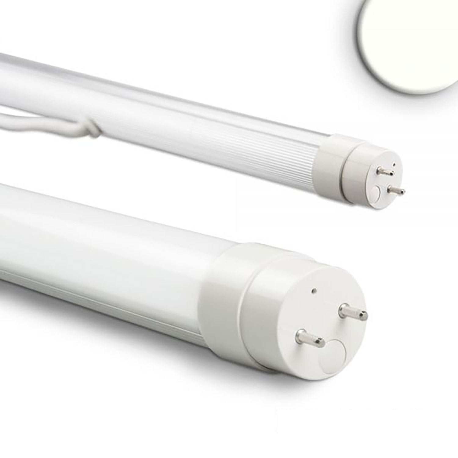 Éclairage d'atelier, éclairage de bureau, éclairage de chambre, éclairage de cabinet médical, éclairage d'entrepôt, éclairage de couloir, éclairage de salle de séjour, tube LED, blanc, T8, calottes pivotantes, 4000 Kelvin, longueur 120 cm