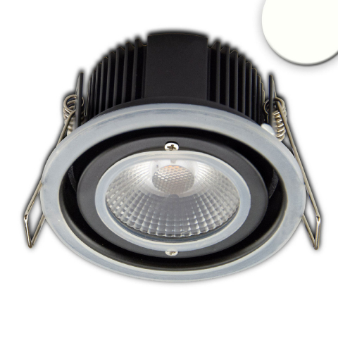 Flughafenbeleuchtung, Bahnhofsbeleuchtung, Restaurantbeleuchtung, Küchenbeleuchtung, Hotelbeleuchtung, Outdoorbeleuchtung LED Aussen Einbaustrahler, Einbauleuchte, Rund, Aluminium, Schwarz, IP65, 8 cm Ø