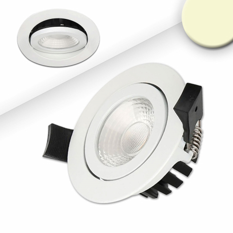 LED Aussen Einbaustrahler, Weiss, Aluminium, Dimmbar, IP65, 8 cm Ø