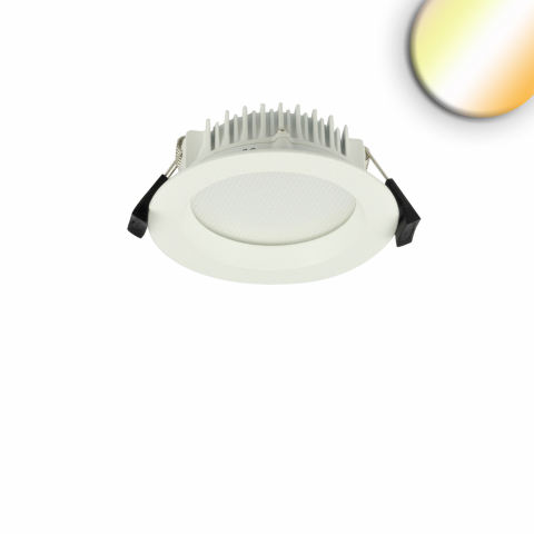 Einkaufszentrumsbeleuchtung, Bürobeleuchtung, Empfangsbeleuchtung, Restaurantbeleuchtung, Praxisbeleuchtung LED Einbaustrahler, Rund, Downlight, Blendungsreduziert, Farbwechsler, Dimmbar, IP42, 11 cm Ø