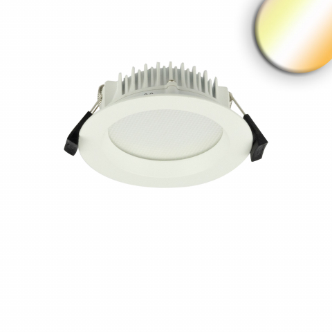Bürobeleuchtung, Praxisbeleuchtung, Küchenbeleuchtung, LED Einbauleuchte, Rund, Blendungsreduziert, Farbwechsler, Dimmbar, IP42, 15 cm Ø