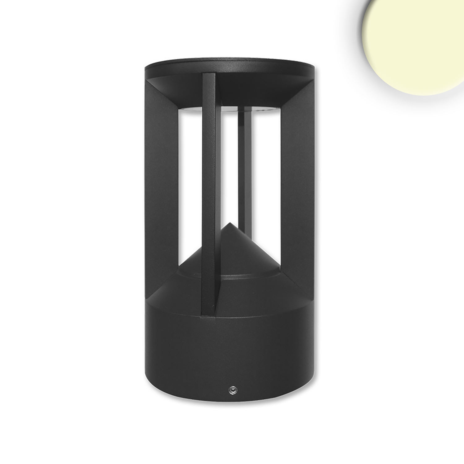 Gartenbeleuchtung, Pollerbeleuchtung, Hotelbeleuchtung, Wegbeleuchtung, LED Außen Stehleuchte, Pollerleuchte, Schwarz, Aluminium, Rund, IP54, 20 cm Höhe, Restaurantbeleuchtung, Terrassenbeleuchtung