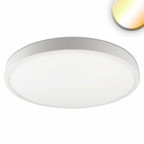 LED Deckenleuchte, Rund, Weiss, Aluminium, Color Switch, Dimmbar, 50 cm Ø