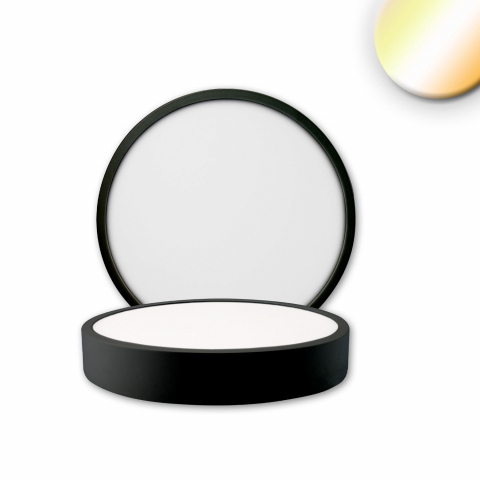 Plafonnier LED, Variable, aluminium, noir, 12 cm Ø, IP42