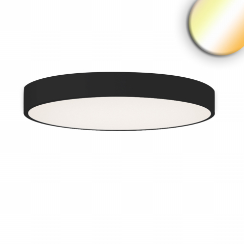 Praxisbeleuchtung, Hotelbeleuchtung, Kanzleibeleuchtung, Bürobeleuchtung, Wartezimmerbeleuchtung LED Deckenleuchte, Schwarz, Weiss, Rund, Color Switch, Dimmbar, IP42, 100 cm Ø