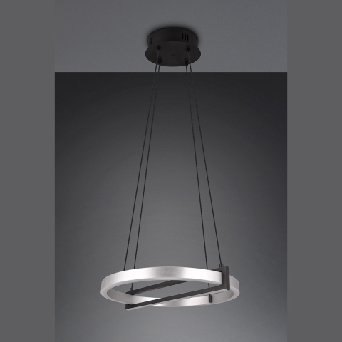 Küchenbeleuchtung LED Pendelleuchte, Farbwechsler, Dimmer, RGBW, WiZ-Technik, 55 cm Ø, Esszimmer Pendelleuchte, Café Hängebeleuchtung, Praxisbeleuchtung, Wohnraumleuchte