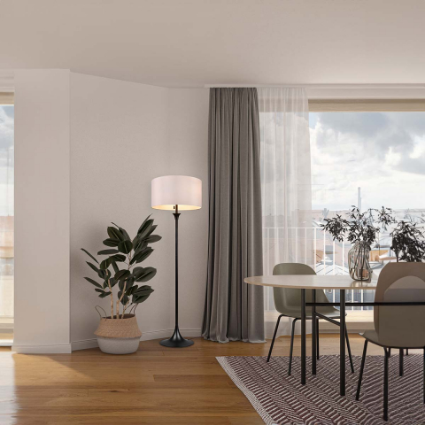 Stand-Stehleuchte Aus Stoff In Grau, Weiß Oder Schwarz – Modernes Design Für Jedes Zimmer
