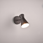 Schlafzimmerbeleuchtung Wandleuchte, Schwarz, FlexConnect, Schwenkbar, Schalter, 16 cm Höhe, 1er Spot, Strahler, Wohnzimmer Spot, Café Wandleuchte, Wohnraumbeleuchtung, Innenraumbeleuchtung, IP20, Flurbeleuchtung, Dielenleuchte, Leseleuchte, Bettleuchte