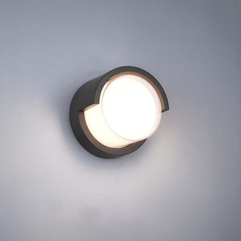 Eingangsbeleuchtung LED Aussen Wandleuchte, Rund, Schwarz, Weiss, IP54, 15 cm Durchmesser, Fassadenbeleuchtung, Mauerleuchte, Türeingangsleuchte, Einfahrtsleuchte, Hofbeleuchtung, Balkon Wandleuchte, Terrassenbeleuchtung, Veranda Wandlampe, Raucherbereichleuchte, Outdoorlicht
