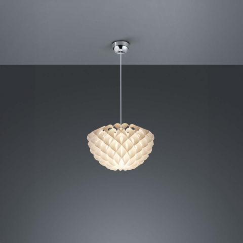 Küchenbeleuchtung Dekorative Pendelleuchte, Weiss, Retro, Höhe anpassbar, 40 cm Ø, Esszimmer Hängeleuchte, Restaurant Pendelleuchte, Hotel Hängeleuchte, Innenraumbeleuchtung, Wohnraumbeleuchtung