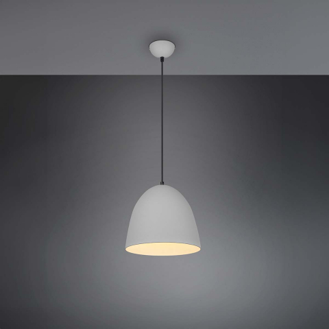Restaurantbeleuchtung Pendelleuchte, Grau, Glockenform, Höhe anpassbar, 25 cm Ø, Flurbeleuchtung, Esszimmer Hängeleuchte, Küchentisch Pendelleuchte, Innenraumleuchte, Wohnraumbeleuchtung, Praxisleuchte, Wartezimmerbeleuchtung