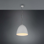 Pendelleuchte, Grau, Glocke, Höhe anpassbar, 40 cm Ø, 150 cm Höhe, Wohnraumleuchte, Innenraumleuchte, Café Pendelleuchte, Hotel Hängeleuchte, Flurbeleuchtung, Praxis Pendelbelleuchte