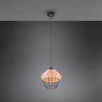 Schlafzimmerbeleuchtung Pendelleuchte, Korb, Rattan, Braun, Schwarz, Höhe anpassbar, 30 cm Ø, Flurbeleuchtung, Esszimmer Hängeleuchte, Cafébeleuchtung, Innenraumleuchte, Wohnraumbeleuchtung, Landhaus Pendelleuchte
