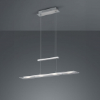 Küchenbeleuchtung LED Pendelleuchte, Rechteckig, Höhenverstellbar, Nickel, 80 cm x 12 cm, Esszimmer Hängeleuchte, Cafébeleuchtung, Tresenbeleuchtung, Thekenleuchte, Rezeptionsbeleuchtung, Wohnraumbeleuchtung, Innenraumleuchte, Büro Pendelleuchte, Officeleuchte