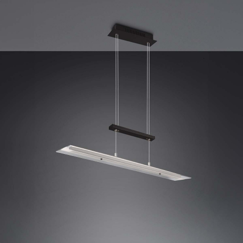 LED Pendelleuchte, Höhe verstellbar, Glas, Rechteckig, 80 cm x 12 cm