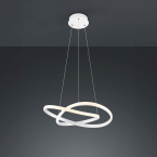 Interieur Bürobeleuchtung LED Pendelleuchte, Knoten, Weiss, Switch Dimmer, Höhe anpassbar, 60 cm Ø, Esszimmer Pendelleuchte, Küchen Hängeleuchte, Cafébeleuchtung, Restaurant Pendelleuchte, Flurbeleuchtung, Innenraumleuchte, Wohnraumbeleuchtung