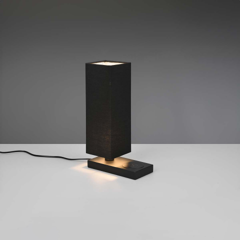 Tischleuchte, Schwarz, Rechteckig, Touch-Funktion, Ladefunktion, 35 cm Höhe, Hotelbeleuchtung, Sideboardbeleuchtung, Kommodenbeleuchtung, Bettleuchte, Nachttischleuchte, Innenraumleuchte, Wohnraumbeleuchtung, IP20