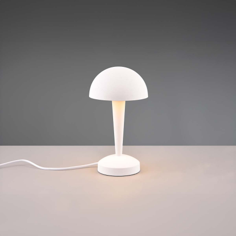 LED Tischleuchte, Weiss, Gold, Touch-Funktion, Pilzform, 26 cm Höhe, Hotelzimmerbeleuchtung, Bettleuchte, Nachttischleuchte, Sideboardbeleuchtung, Kommodenbeleuchtung, Innenraumbeleuchtung, Wohnraumbeleuchtung, IP20