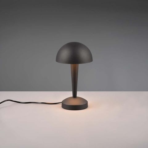 LED Tischleuchte, Schwarz, Gold, Pilzform, Switch Dimmer, 26 cm Höhe, Hotelzimmerbeleuchtung, Sideboardleuchte, Kommodenleuchte, Regalleuchte, Bettleuchte, Nachttischleuchte, Schlafzimmertischlampe, Innenraumbeleuchtung, Wohnraumbeleuchtung, IP20