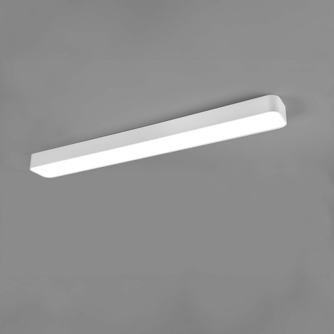 Plafonnier LED, variateur, changement de couleur, veilleuse, blanc, 118 cm x 14 cm, éclairage de cuisine, éclairage de salle à manger, éclairage de salon, plafonnier de restaurant, éclairage de salle d'attente, éclairage de cabinet médical, éclairage intérieur, plafonnier de bureau, IP20