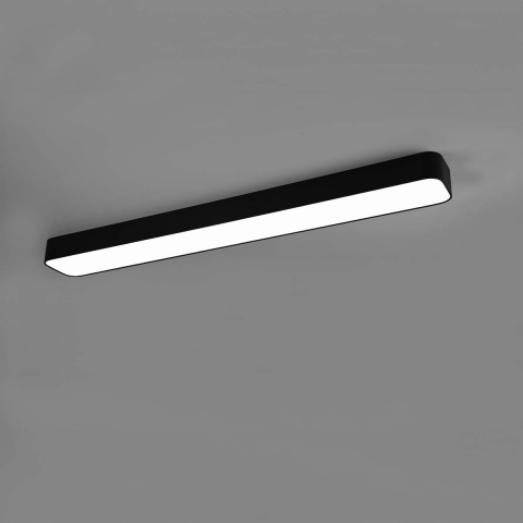 LED Deckenleuchte, Rechteckig, Schwarz, Dimmer, Farbwechsler, 118 cm x 14 cm, Bürobeleuchtung, Flurbeleuchtung, Wartezimmer Deckenleuchte, Praxisleuchte, Barbeleuchtung, Restaurant Deckenleuchte, Wohnraumbeleuchtung, Innenraumbeleuchtung, IP20
