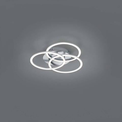 Schlafzimmerbeleuchtung LED Deckenleuchte, Ringe, Fernbedienung, Farblwechsler, Dimmer, Nachtlicht, 43 cm Breit, Wohnzimmerbeleuchtung, Küchenbeleuchtung, Hotelbeleuchtung, Restaurantbeleuchtung, Flurbeleuchtung