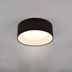 Schlafzimmerbeleuchtung LED Deckenleuchte, Schwarz, Weiß, Kunststoff, Stoff, Rund, 30 cm Ø Hotelbeleuchtung, Küchenbeleuchtung, Wohnzimmerbeleuchtung, Flurbeleuchtung, Esszimmerbeleuchtung, Praxisbeleuchtung