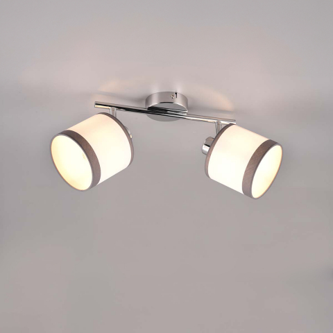 Deckenleuchte, 2er Strahler, Wandleuchte, Stoffschirme, 35 cm x 16 cm, Hotelzimmerbeleuchtung, Flur Deckenstrahler, Dielenbeleuchtung, Restaurant Deckenstrahler, Innenraumbeleuchtung, Wohnraumbeleuchtung, IP20