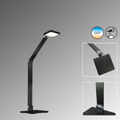 Schreibtischbeleuchtung Büro LED-Tischleuchte, Schwarz, faltbar, Touch-Dimmer, Farbtemperaturwechsler, 47 cm Höhe, Büroleuchte, Kosmetiktischleuchte, Innenraumleuchte, Officebeleuchtung, Wohnraumbeleuchtung, IP20