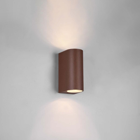 Balkonbeleuchtung, Aussen Wandleuchte, Up-Down-Licht, Rostfarbe, Druckguss Aluminium, IP44, 15 cm Höhe, Fassadenbeleuchtung, Outdoorleuchte, Balkon Wandleuchte, Terrassenbeleuchtung, Verandaleuchte, Vordachtleuchte, Eingangsbeleuchtung, Haustürleuchte