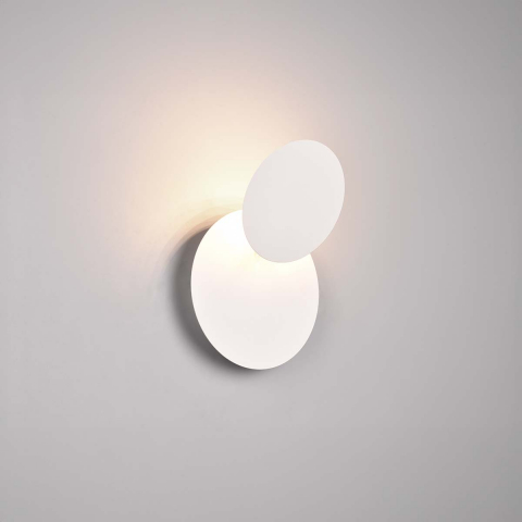 Hotelzimmerbeleuchtung LED Wandleuchte, Schwenkbar, Metall, Weiss, Indirekt, 18 cm Ø, Restaurantleuchte, Wartezimmerleuchte, Flur Wandlampe, Dielenleuchte Praxisbeleuchtung, Hotel Wandleuchte, Innenraumbeleuchtung, Wohnraumbeleuchtung, IP20