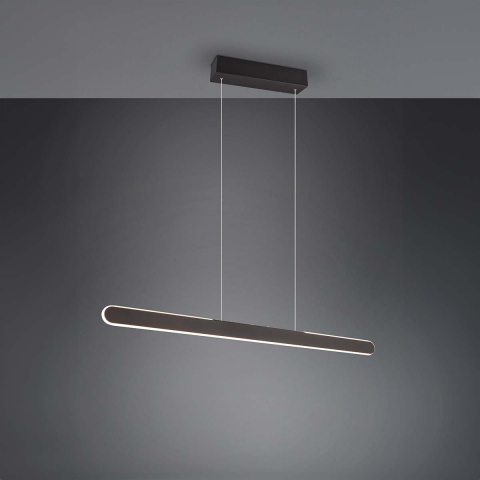 LED Pendelleuchte, Schwarz, Höhenverstellbar, Farbwechsler, Dimmer, 100 cm x 8 cm, Praxisbeleuchtung, Tresenleuchte, Thekenleuchte, Rezeptionsbeleuchtung, Esszimmer Hängeleuchte, Küchen Pendelleuchte, Büroleuchte, Konferenzraumleuchte, Innenraumbeleuchtung, Wohnraumbeleuchtung, IP20