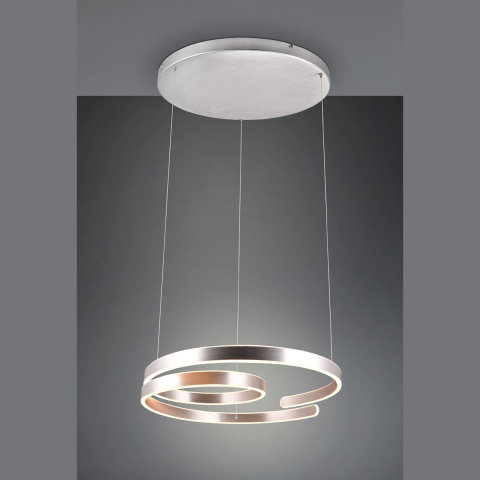 LED Pendelleuchte, Höhe anpassbar, Switch Dimmer, Spirale, 65 cm Ø, Restaurantbeleuchtung, Café Hängeleuchte, Hotel Pendelleuchte, Praxisleuchte, Wartezimmerleuchte, Büro Pendelleuchte, Dielenleuchte, Innenraumbeleuchtung, Wohnraumbeleuchtung, IP20