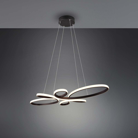 LED Pendelleuchte, Schleife, Schwarz, Weiss, Switch Dimmer, 83 cm x 45 cm, Konferenzraumbeleuchtung, Café Pendelleuchte, Wohnzimmer Hängeleuchte, Flurbeleuchtung, Büro Pendelleuchte, Restaurantleuchte, Hotel Pendellampe, Innenraumbeleuchtung, Wohnraumbeleuchtung, IP20