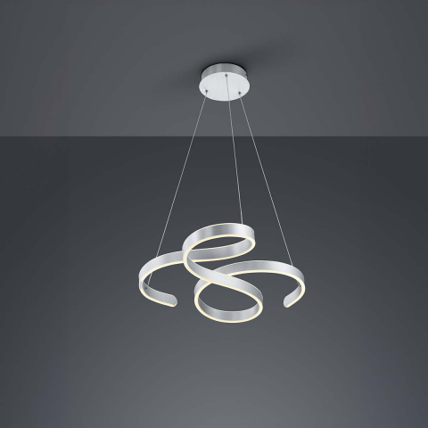 LED Pendelleuchte, Geschwungen, Switch Dimmer, Höhe anpassbar, 72 cm x 68 cm, Esszimmerbeleuchtung, Hotel Pendellampe, Restaurant Hängeleuchte, Büroleuchte, Office Pendelleuchte, Küchen Hängeleuchte, Praxisleuchte, Wartezimmer Hängebeleuchtung, Wohnzimmerlicht, Schlafzimmerleuchte, Innenraumbeleuchtung, Wohnraumbeleuchtung, IP20