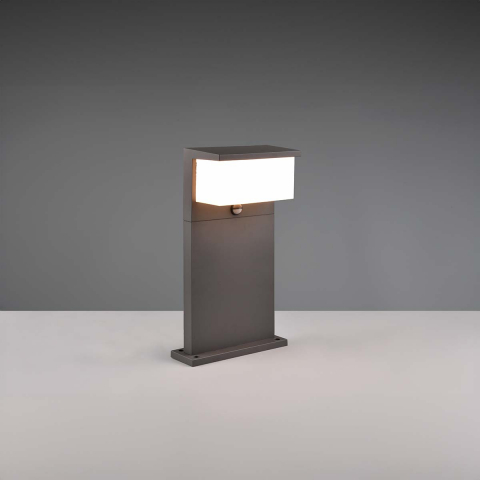 LED Wegleuchte, Anthrazit, Druckguss Aluminium, Bewegungssensor, Stromsparend, Modernste Technologie IP54, 26 cm x 45 cm, 13W, Gartenwegleuchte, Türeingangsleuchte, Outdoorleuchte, Hofbeleuchtung, Gartenbeleuchtung, Einfahrtleuchte