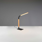 LED Tischleuchte, Holz, Metall, Schwarz, Natur, Touch Dimmer, Flexibel, bis 73 cm Höhe, Schlafzimmerbeleuchtung, Bettleuchte, Nachttischleuchte, Tischbeleuchtung, Wohnzimmer Tischlampe, Innenraumbeleuchtung, Wohnraumbeleuchtung, IP20