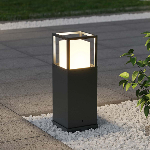LED Aussenleuchte, Anthrazit, Aluminium, Farbwechsler, Pfosten, IP54, 40cm Höhe, Wegbeleuchtung, Aussenstehleuchte, Gartenwegleuchte, Einfahrtleuchte, Türeingangsleuchte, Outdoorleuchte, Hofbeleuchtung