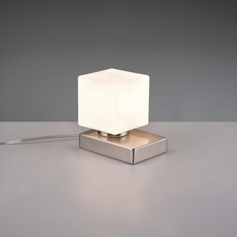 Hotelzimmerbeleuchtung Tischleuchte, Metall, Glas, Weiss, Metall, Touch-Funktion, 15 cm x 10 cm, Bettleuchte, Nachttischleuchte, Sideboardleuchte, Kommodenleuchte, Innenraumbeleuchtung, Wohnraumbeleuchtung, IP20