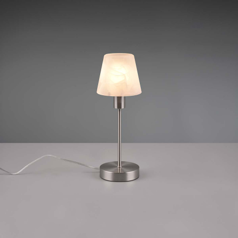 Nachttischbeleuchtung Tischleuchte, Konisch, Rund, Glas, Touch Funktion, 32 cm Höhe, Bettleuchte, Schlafzimmer Tischleuchte, Hotel Tischlampe, Schreibtischleuchte, Innenraumbeleuchtung, Wohnraumbeleuchtung, IP20