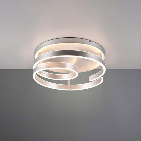 LED Deckenleuchte, Spiralförmig, Switch Dimmer, Aluminium, 55 cm Ø, Schlafzimmerbeleuchtung, Caféleuchte, Restaurantdeckenleuchte, Hotelzimmerdeckenlicht, Praxisleuchte, Wartezimmerdeckenlampe, Wohnzimmerleuchte, Innenraumbeleuchtung, Wohnraumbeleuchtung, IP20