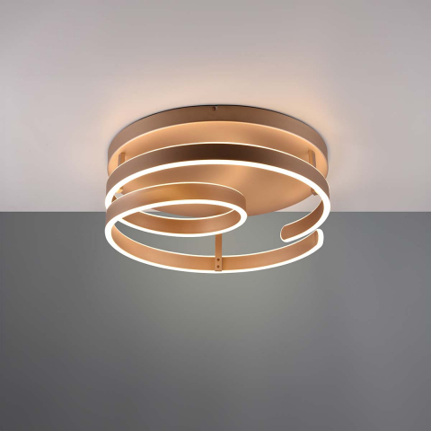 Restaurantbeleuchtung LED Deckenleuchte, Spiralförmig, Coffee, Switch Dimmer, 55 cm Ø, Hotel Deckenleuchte, Praxis Deckenleuchte, Wartezimmerleuchte, Flurbeleuchtung, Schlafzimmer Deckenlicht, Wohnzimmer Deckenbeleuchtung, Innenraumbeleuchtung, Wohnraumbeleuchtung, IP20