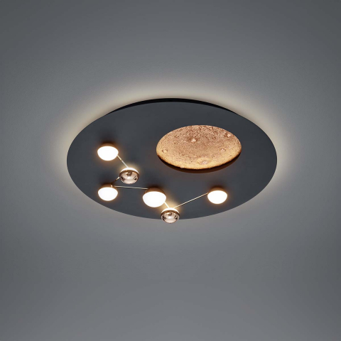 LED Deckenleuchte, Sterne, Mond, Farbwechsler, Switch Dimmer, 50 cm Ø, Schlafzimmerbeleuchtung, Cafébeleuchtung, Wartezimmerleuchte, Praxis Deckenleuchte, Bürolampe, Dekoleuchte, Hotellampe, Restaurant Deckenleuchte, Innenraumbeleuchtung, Wohnraumbeleuchtung, IP20